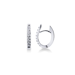 18k white gold oval earrings with diamonds 