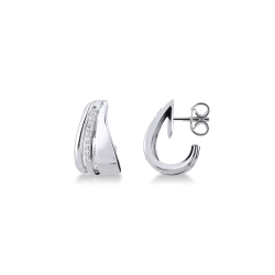 Boucles d’oreilles en or blanc 18 carats avec diamants