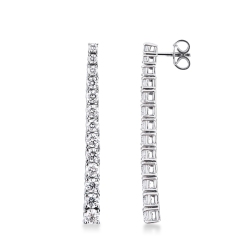 Boucles d’oreilles diamants tennis en or blanc 18k à design dégradé