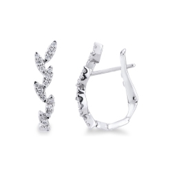 Boucles d’oreilles en or blanc 750 avec diamants