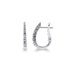 Oval earrings in white gold 18k with diamonds 