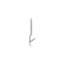 Diamant Ohrhänger Buchstabe V Weißgold 18K