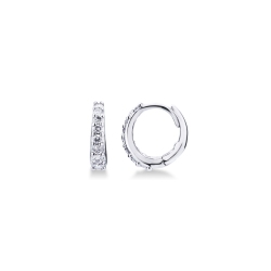 18k white gold hoop diamonds earrings 