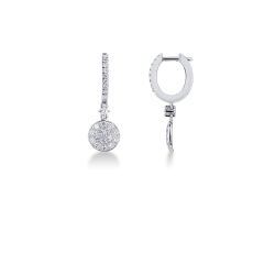 Oval earrings in white gold 18k with diamonds 