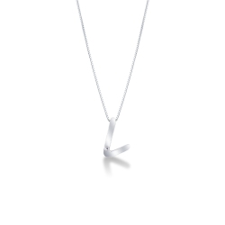 Necklace with initial L in white gold and diamond