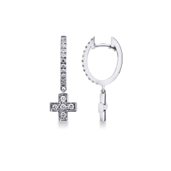 Diamant Kreuz Ohrringe Gold