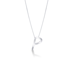 Kette mit Initialen P aus Weißgold 750 und Diamanten
