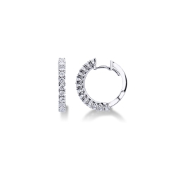 White gold 18k hoop earrings with diamonds 0,90 ct