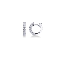 Aros con diamantes en oro blanco 18 kt, ct. 0,56