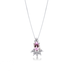 Fancy pendant with pink sapphire and diamonds 