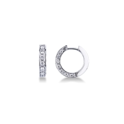 White gold 18k hoop earrings with diamonds, 0,50 ct 