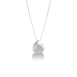 Chaîne en or blanc 18k avec pendentif goutte en diamants