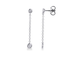 Boucles d'oreilles en or 750 diamants, cm 2,5