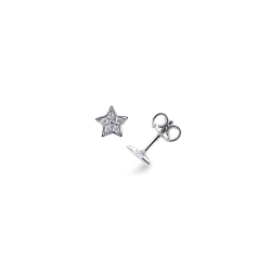 18k white gold star earrings with diamond pavè