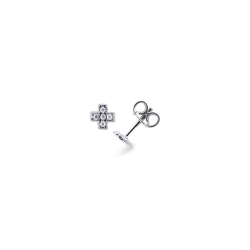 750 white gold cross earrings in diamonds
