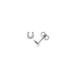 18k white gold horseshoes earrings with diamonds
