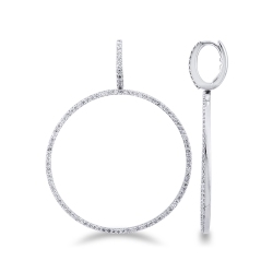18k white gold hoop earrings with diamonds, 1,66 ct 