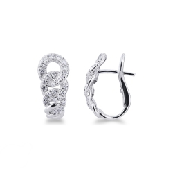 White gold 18k groumette earrings with diamonds 