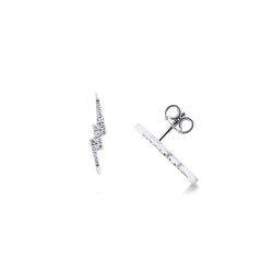 18k white gold lightning bolt earrings with diamonds 