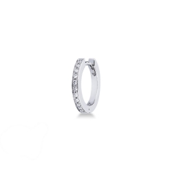 Créole unique homme en or blanc 18k avec des diamants