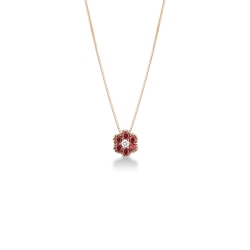 Collier en or rose 18 carats fleur de 7 mm
