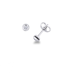 18k white gold diamond stud earrings 0,06 ct