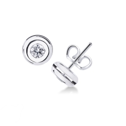 Pendientes de botón brillantes 0.40 quilates y oro blanco 18k