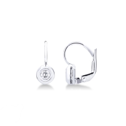 White gold 18k round diamond drop earrings 