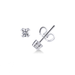 18k white gold bezel diamond stud earrings 