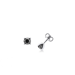 18k white gold stud earrings with black diamonds