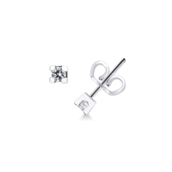 18k white gold diamond stud earrings, 0,12 ct