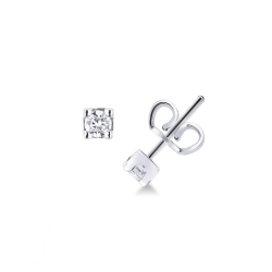 Stud earrings with diamonds in 18k white gold, 0,40 ct