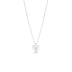 Necklace in with gold 18k with heart diamond pendant 
