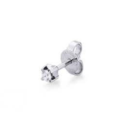 Single 4 prong diamond stud earring