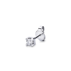 18k white gold single stud earring with diamond