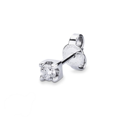 18k white gold single stud earring diamond
