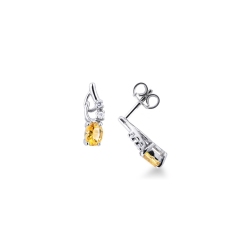 Fancy earrings with oval citrines and diamonds