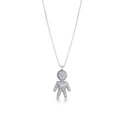 Kid diamonds necklace in white gold 750