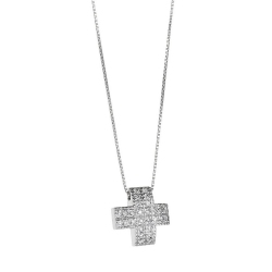 Diamant Kreuz Weißgold 18 Karat