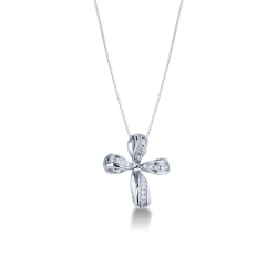 Fancy cross pendant with diamonds