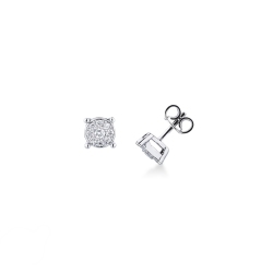 White gold 18k stud earrings with diamonds 