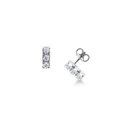 18k white gold trilogy earring with diamonds