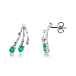 Branches earrings with emeralds and diamonds