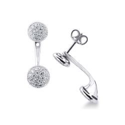 White gold 18k earrings with diamonds pavé