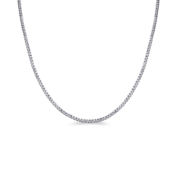 Collier tennis en or blanc 18 carats avec diamants taille brillant