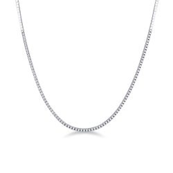 Small diamond tennis necklace in 18k white gold