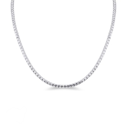 Collar de diamantes de oro blanco 18k riviere 