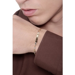 Bracelet avec plaque en or jaune et blanc 18k, 18 cm  2