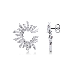 Pendientes en oro blanco 18 kt con diamantes 