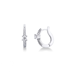 Créoles Or Blanc 18k serties de diamants brillants